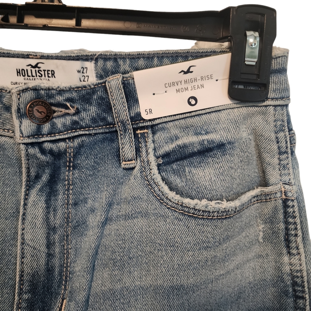 NEW Hollister Curvy High-Rise Ankle Mom Jean in Medium Wash - Picture 9 of 10